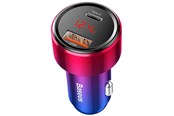 Mobil - Adaptere og ladere - Baseus Magic Car Charger USB + USB-C QC 4.0 PD 45W (Red+Blue) - CCMLC20C-09