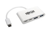 USB-hub - Tripp Lite 4-Port USB C USB 3.1 Gen 1 Portable Hub USB-C to x2 USB-A and x2 USB-C USB Type-C USB Type C - hub - 4 ports USB-hub - 4 porter - Hvit - U460-004-2A2C