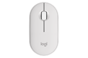 Mus - Logitech Pebble Mouse 2 M350s Wireless - Tonal White - Mus - Optisk - 3 knapper - Hvit - 910-007013