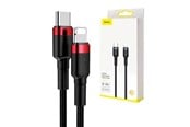 USB - Baseus Cafule Cable Type-C to iP PD 18W 1m Red+Black - CATLKLF-91