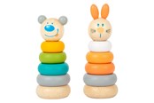 Babyleker - Small Foot - Wooden Stacking Tower Animal Pastel - 11714