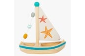 Babyleker - Small Foot - Bath Toy Wooden Sailboat Starfish - 11658