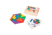 Puslespill - Small Foot - Wooden Shape Puzzle Hexagon Tre - 11729