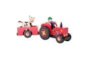 Leketøysbil - Small Foot - Wooden Tractor with Trailer Red and Trailer Red and Play Figures 4dlg. - 10316