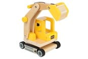 Leketøysbil - Small Foot - Wooden Excavator Yellow - 12010