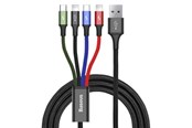 USB - Baseus Fast USB cable 4in1 USB-C / 2x Lightning / Micro 3.5A 1.2m - black - CA1T4-A01