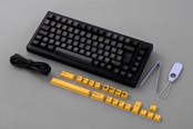 Tastatur - Akkogear 5075B Plus-S - Black & Gold - Akko Cream Yellow - Gamingtastatur - Uten numpad - Nordisk - Svart - 6925758624381