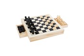 Brettspill & Puslespill - Small Foot - Game Box 3in1 Chess Checkers Mill Game - 11208