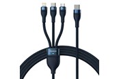 USB - Baseus 3in1 USB cable  Flash Series 2 USB-C + micro USB + Lightning 100W 1.5m (blue) - CASS030203