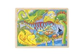 Puslespill - Goki Wooden Jigsaw Puzzle - Dinosaurs 48pcs. Tre - 57724