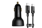 Mobil - Adaptere og ladere - Baseus Car charger  Superme USB USB-C 100W + USB-C cable (black) - TZCCZX-01