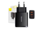 Mobil - Adaptere og ladere - Baseus Charger  Compact Quick Charger 2xUSB USB-C PD 3A 30W - Black - CCXJ-E01