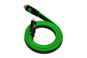 Skjermkabel - Floating Grip 1.5M HIGH-SPEED LED HDMI CABLE V2.1 - GREEN - FG-HDMILED-150-GREEN