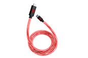 USB - Floating Grip 3M USB-C/USB-C CABLE WITH LED LIGHT - RED - FG-USBLED-C-C-300-RED