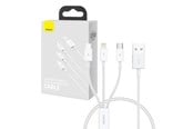 USB - Baseus Quick Charge USB to M+L+C  Superior Data 3.5A 0.5m (White) - P10320105221-01