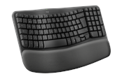 Tastatur - Logitech Wave Keys - Graphite - ND - Ergonomisk tastatur - Nordisk - Svart - 920-012298