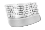 Tastatur - Logitech Wave Keys - Off-White - ND - Ergonomisk tastatur - Nordisk - Hvit - 920-012299