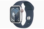 Smartklokke, Smartwatch & Sportsklokke - Apple Watch Series 9 GPS + Cellular 41mm - Silver Aluminium Case with Storm Blue Sport Band - M/L - MRHW3DH/A