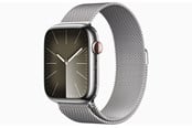 Smartklokke, Smartwatch & Sportsklokke - Apple Watch Series 9 GPS + Cellular 45mm - Silver Stainless Steel Case with Silver Milanese Loop - MRMQ3DH/A