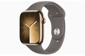 Smartklokke, Smartwatch & Sportsklokke - Apple Watch Series 9 GPS + Cellular 45mm - Gold Stainless Steel Case with Clay Sport Band - M/L - MRMT3DH/A