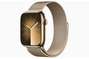 Smartklokke, Smartwatch & Sportsklokke - Apple Watch Series 9 GPS + Cellular 45mm - Gold Stainless Steel Case with Gold Milanese Loop - MRMU3DH/A