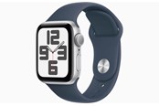 Smartklokke, Smartwatch & Sportsklokke - Apple Watch SE GPS 40mm - Silver Aluminium Case with Storm Blue Sport Band - S/M - MRE13DH/A