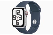 Smartklokke, Smartwatch & Sportsklokke - Apple Watch SE GPS + Cellular 40mm - Silver Aluminium Case with Storm Blue Sport Band - S/M - MRGJ3DH/A