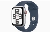 Smartklokke, Smartwatch & Sportsklokke - Apple Watch SE GPS + Cellular 44mm - Silver Aluminium Case with Storm Blue Sport Band - S/M - MRHF3DH/A