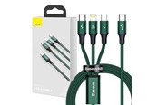 USB - Baseus Rapid Series 3-in-1 cable USB-C For M+L+T 20W 1.5m (Green ) - CAMLT-SC06