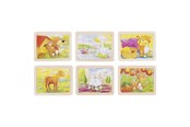 Puslespill - Goki Wooden Puzzles Animals set of 6 Tre - 57807