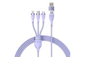 USB - Baseus 3in1 USB cable Flash Series 2 USB-C + micro USB + Lightning 100W 1.2m (purple) - CASS030105