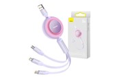 USB - Baseus Bright Mirror 3 USB 3-in-1 cable for micro USB / USB-C / Lightning 66W / 2A 1.1m (Purple) - CAMJ010105