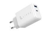 Mobil - Adaptere og ladere - Lippa 65W USB-C PD & USB-A QC GaN Wall Charger - White - LPWC65W