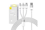 USB - Baseus 3in1 USB cable  StarSpeed Series USB-C + Micro + Lightning 3.5A 1.2m (White) - CAXS000002