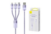 USB - Baseus 3in1 USB cable  StarSpeed Series USB-C + Micro + Lightning 3.5A 1.2m (Purple) - CAXS000005