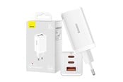 Mobil - Adaptere og ladere - Baseus Wall charger  GaN5 Pro 2xUSB-C + USB 65W (white) - CCGP120202