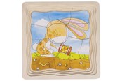 Puslespill - Goki Wooden Layer Puzzle - Vegetable Garden 53pcs. Tre - 57495