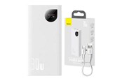 Nødlader - Baseus Powerbank Adaman2 10000mAh 30W White Nødlader - Hvit - 10000 mAh - PPAD080002