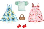 Dukker, Bamser & Utstyr - Barbie Fashions 2 Pack - Checked Flower Dress & Summer Fruit Dress - 0194735093885