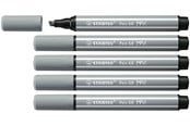 Skole - STABILO Pen 68 MAX - Felt-tip pen with thick chisel tip - Medium Cold Gray - 768/95