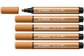 Skole - STABILO Pen 68 MAX - Felt-tip pen with thick chisel tip - Dark Ocher - 768/89