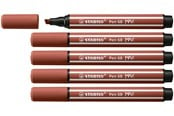 Skole - STABILO Pen 68 MAX - Felt-tip pen with thick chisel tip - Sienna - 768/75