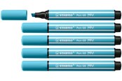 Skole - STABILO Pen 68 MAX - Felt-tip pen with thick chisel tip - azure blue - 768/57