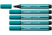 Skole - STABILO Pen 68 MAX - Felt-tip pen with thick chisel tip - turquoise blue - 768/51