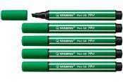 Skole - STABILO Pen 68 MAX - Felt-tip Pen With Thick Chisel Tip - Emerald Green - 768/36