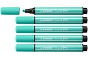 Skole - STABILO Pen 68 MAX - Felt-tip pen with thick chisel tip - ice green - 768/13