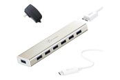 USB-hub - j5create 7-Port USB3.0 Hub USB-hub - USB 3.1 - 7 porter - Gull - JCH377-N