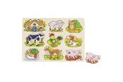 Puslespill - Goki Stud Puzzle Farm Animals with Sound Tre - 57895