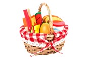 Rollelek - Small Foot - Picnic Basket with Wooden Cutting Food - 11282