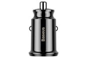 Strømkabel (ekstern) - Baseus Grain Car Charger 2x USB 5V 3.1A (black) - CCALL-ML01